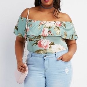 Size Small Floral Ruffle Bodysuit